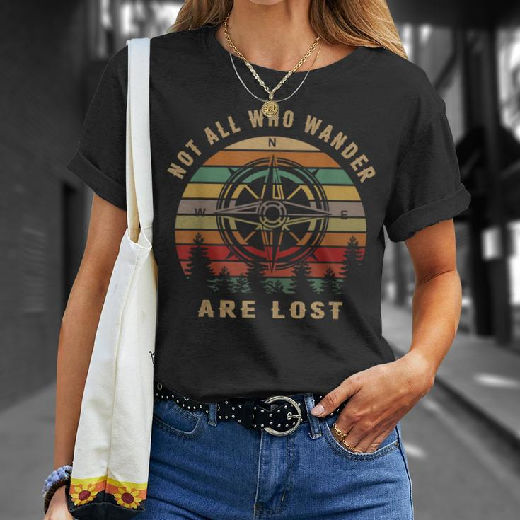 Not All Who Wander Are Lost Outdoor Hiking Traveling T-Shirt Gifts for Her