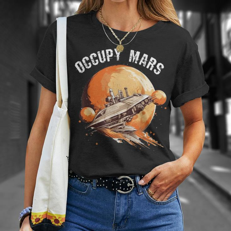 Occupy Mars Space Explorer Astronomy Rocket Science Unisex T-Shirt Gifts for Her