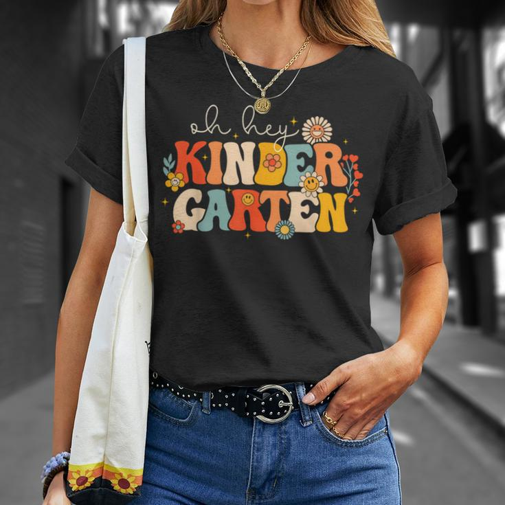 Oh Hey Kindergarten Back To School First Day Of School Retro T-Shirt Gifts for Her