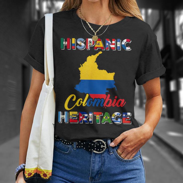 Hispanic Heritage Month Colombian Colombia Flag Pride T-Shirt Gifts for Her