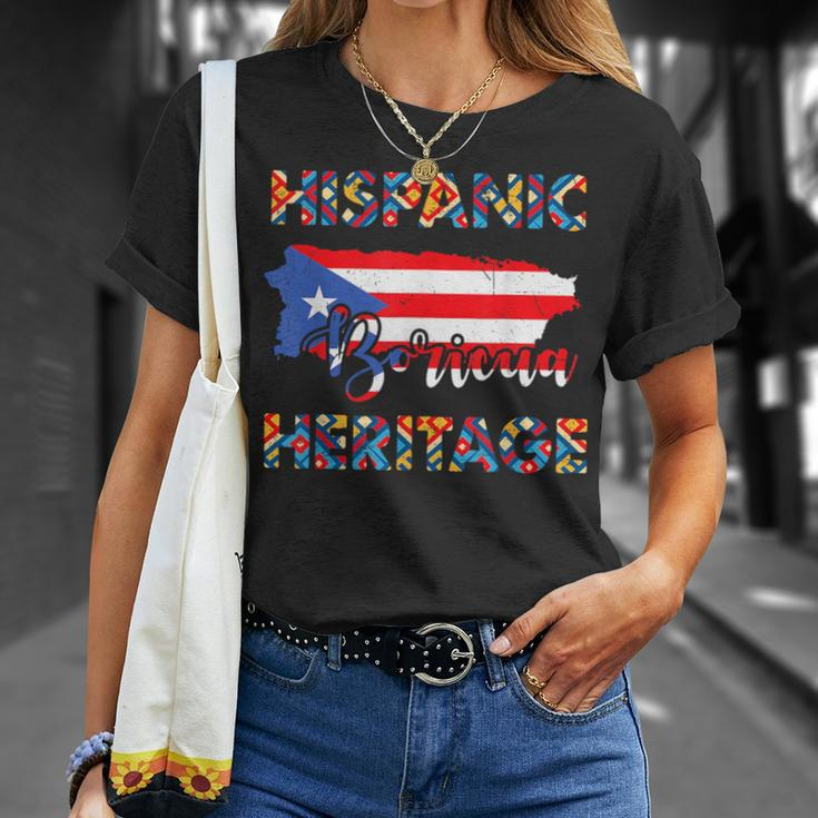 Hispanic Heritage Month Puerto Rico Boricua Rican Flag T-Shirt Gifts for Her