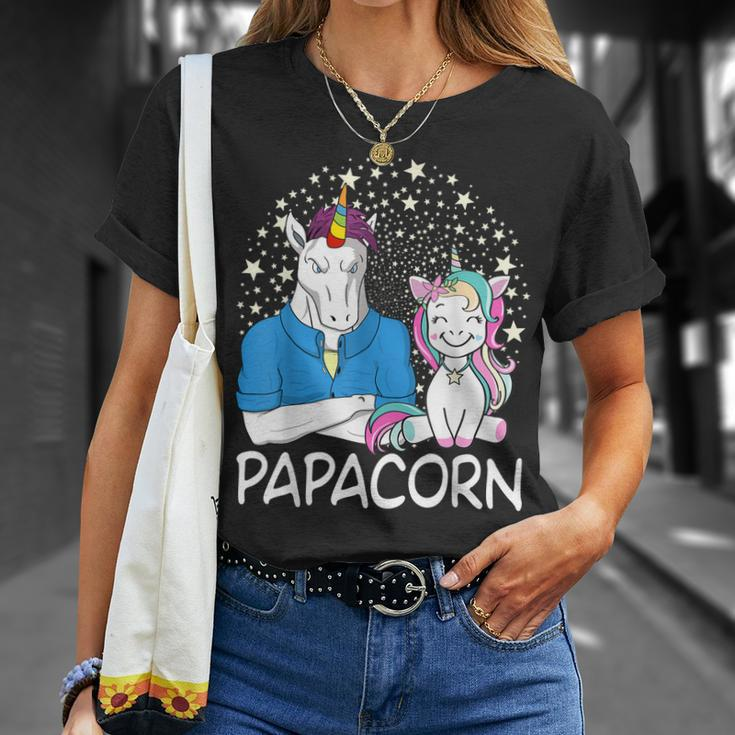 Papacorn Unicorn Dad And Baby Daddy Fathers Day Gift For Mens Unisex T-Shirt Gifts for Her