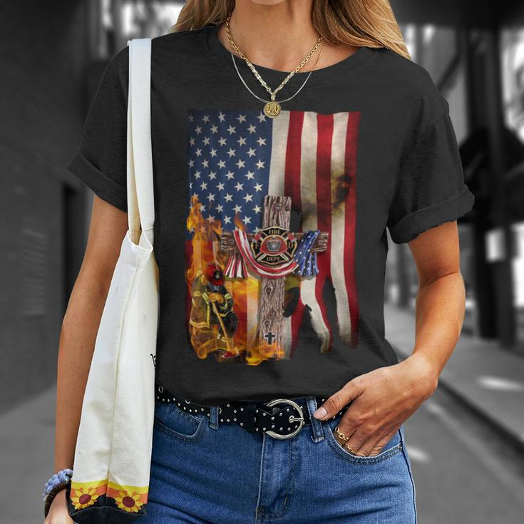 Patriot Day September 11 Firefighter God Bless Usa - Black Mug Unisex T-Shirt Gifts for Her