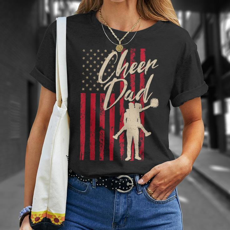 Patriotic American Flag Cheer Dad Fathers Day Coach Pride T-Shirt Gifts for Her