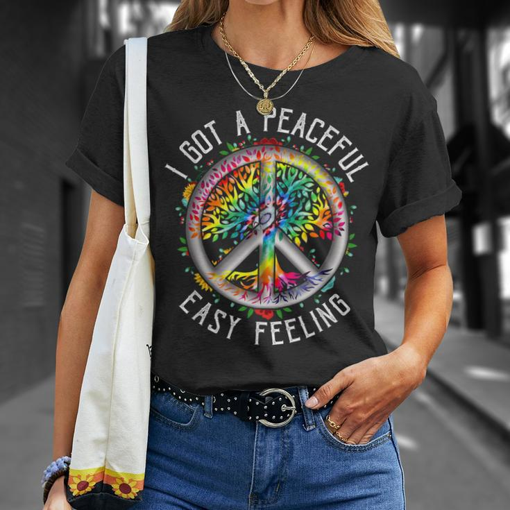 I Got Peaceful Easy-Feeling Tie Dye Hippie 1960S Peaceful T-Shirt Gifts for Her