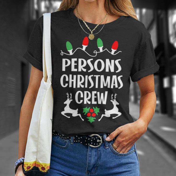 Persons Name Gift Christmas Crew Persons Unisex T-Shirt Gifts for Her