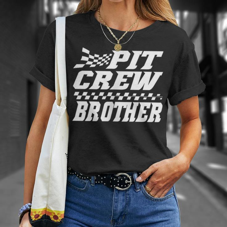 Pit Crew Brother Hosting Race Car Birthday Matching Family T-Shirt Gifts for Her