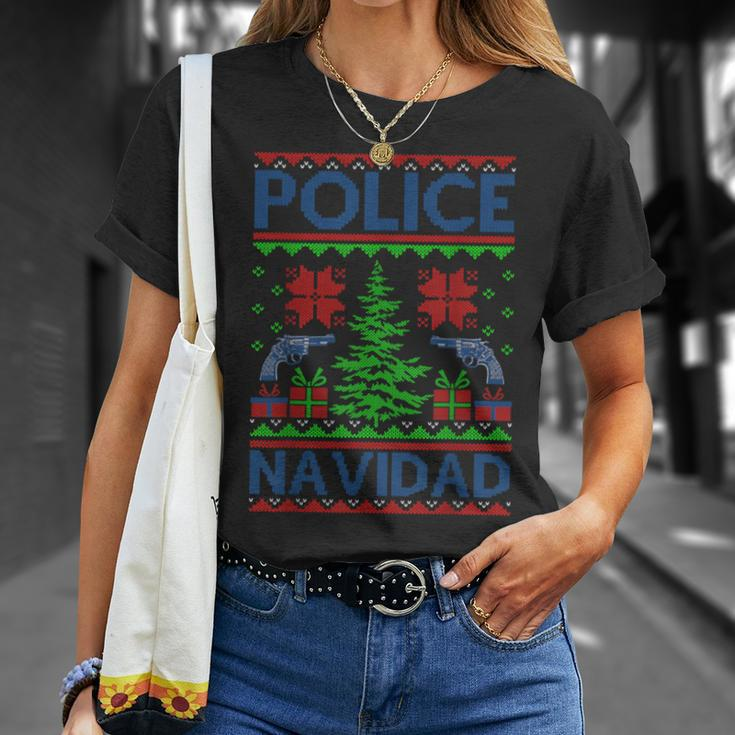Police Navidad Ugly Christmas Sweater T-Shirt Gifts for Her