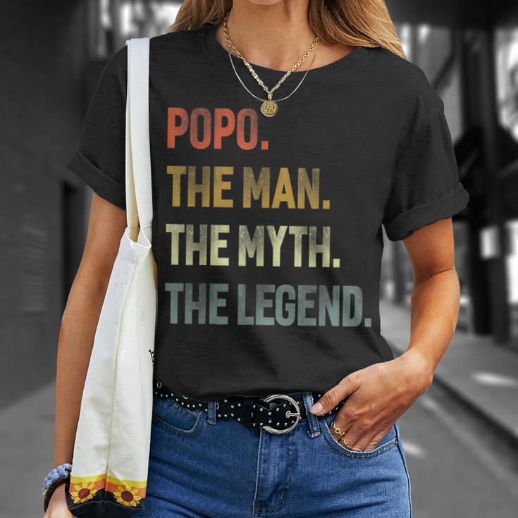 Popo The Man The Myth The Legend Grandpa Father Day Gift Unisex T-Shirt Gifts for Her