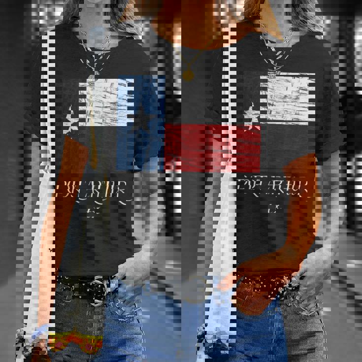 Port Arthur Tx Texas Flag City State T-Shirt Gifts for Her