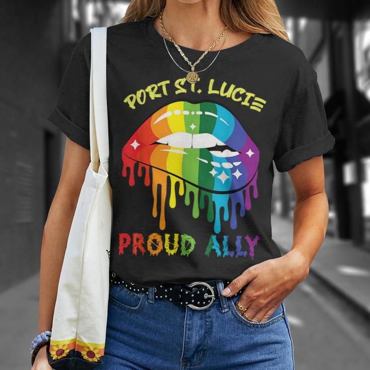 Port St Lucie Proud Ally Lgbtq Pride Sayings Unisex T-Shirt Gifts for Her