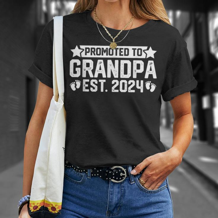 Pregnancy Announcement Grandparents Promoted To Grandpa 2024 Gift For Mens Unisex T-Shirt Gifts for Her