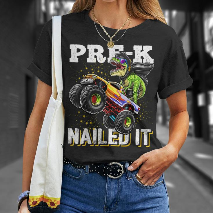 Prek Nailed It Dinosaur Monster Truck Graduation Cap Gift Unisex T-Shirt Gifts for Her