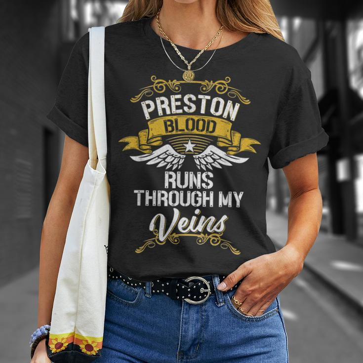 Preston Blood Runs Through My Veins T-Shirt Gifts for Her