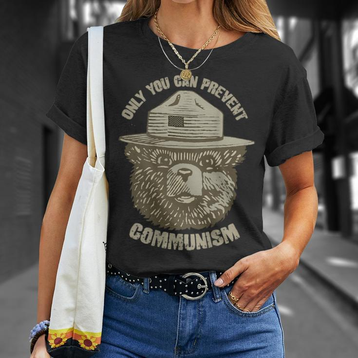 Only You Can Prevent Communism Camping Bear T-Shirt Gifts for Her