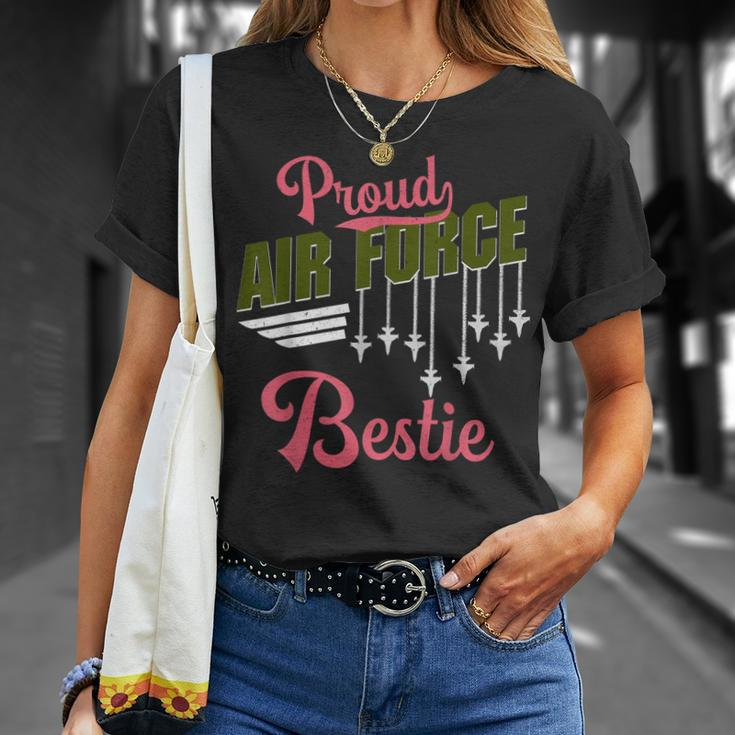 Proud Air Force Bestie Best Friend Pride Military Family Unisex T-Shirt Gifts for Her