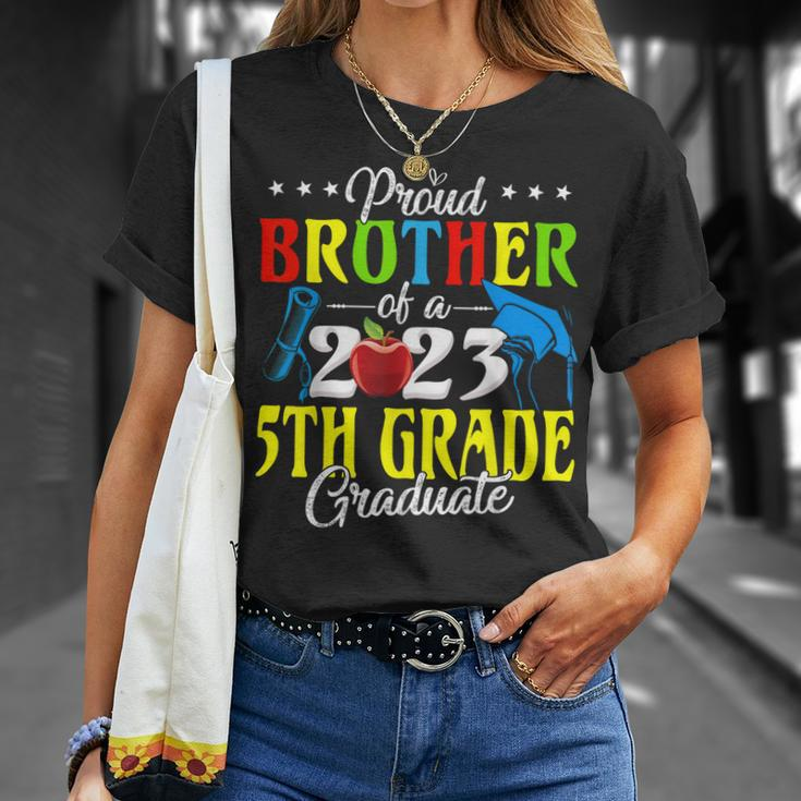 Proud Brother Of A 2023 5Th Grade Graduate Family Lover Unisex T-Shirt Gifts for Her