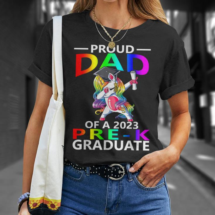 Proud Dad Of A Class Of 2023 Prek Graduate Unicorn Unisex T-Shirt Gifts for Her