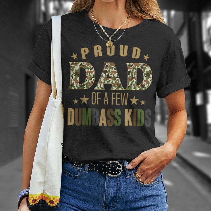 Proud Dad Of A Few Dumbass Kids Happy Vintage Fathers Day Unisex T-Shirt Gifts for Her