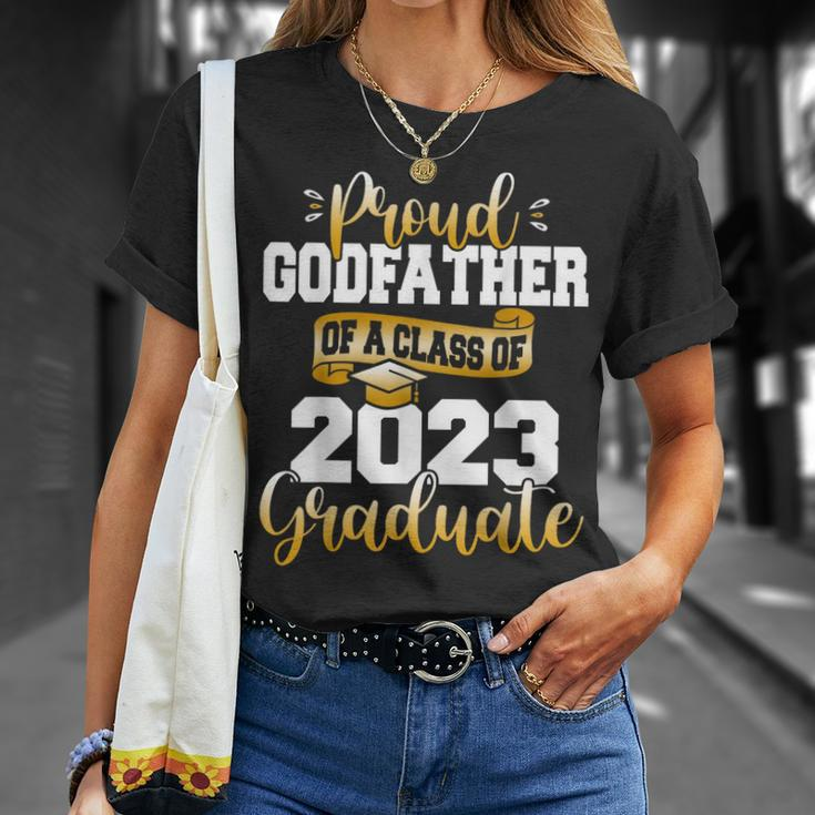 Proud Godfather Of A 2023 Graduate Funny Class Of 23 Senior Unisex T-Shirt Gifts for Her