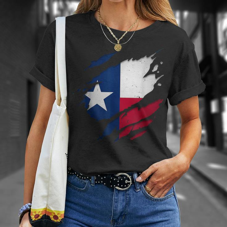 Proud Texan Tx State Torn Ripped Texas Flag T-Shirt Gifts for Her