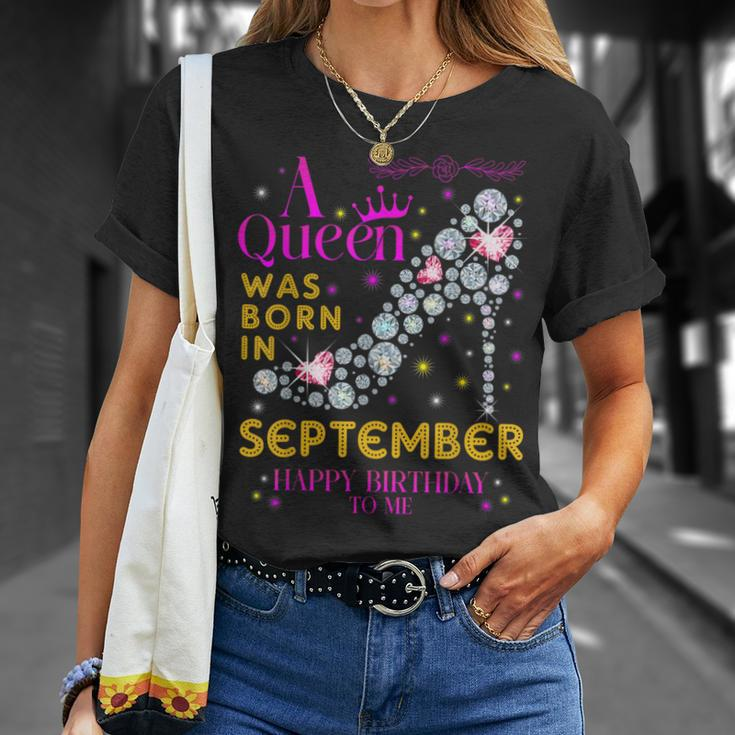 A Queen Was Born In September- Happy Birthday To Me T-Shirt Gifts for Her