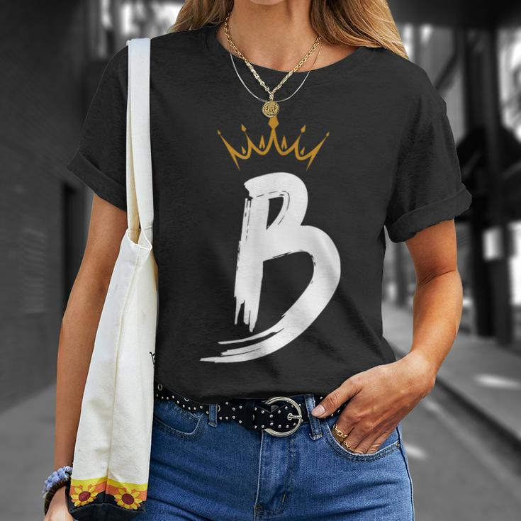 Queen King Letter B Favorite Letter With Crown Alphabet T-Shirt Gifts for Her