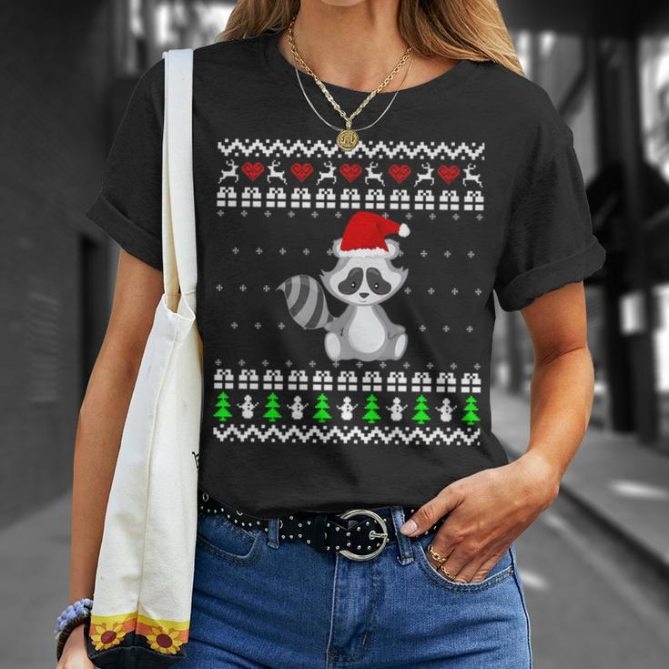 Raccoon Ugly Christmas Sweater T-Shirt Gifts for Her