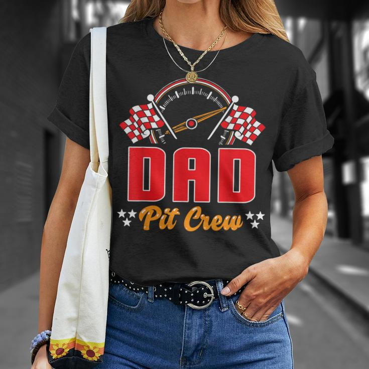 Race Car Birthday Party Matching Family Dad Pit Crew T-Shirt Gifts for Her
