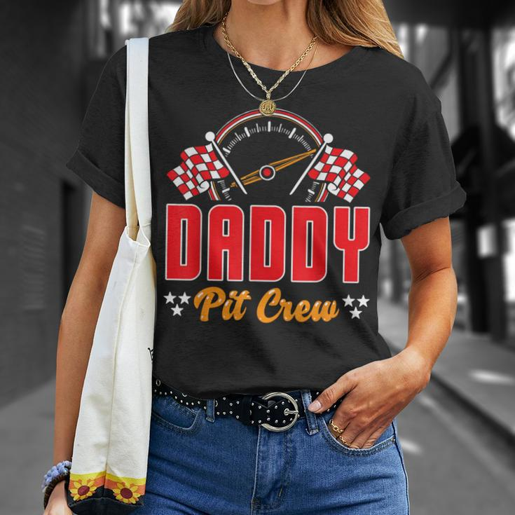 Race Car Birthday Party Matching Family Daddy Pit Crew T-Shirt Gifts for Her