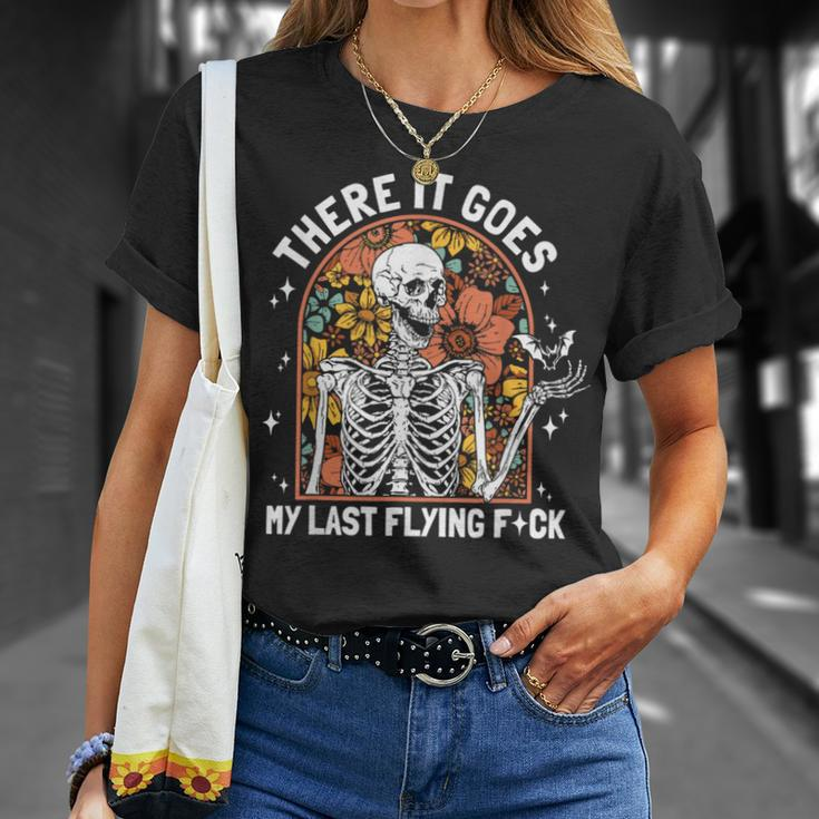 There It Goes My Last Flying F Skeletons Halloween T-Shirt Gifts for Her