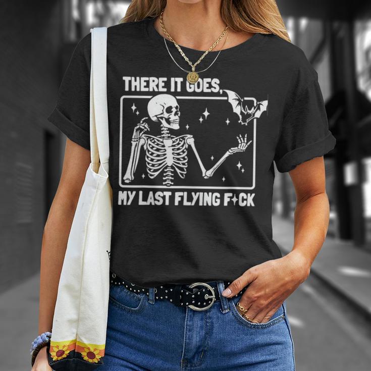 There It Goes My Last Flying F Skeletons Halloween T-Shirt Gifts for Her