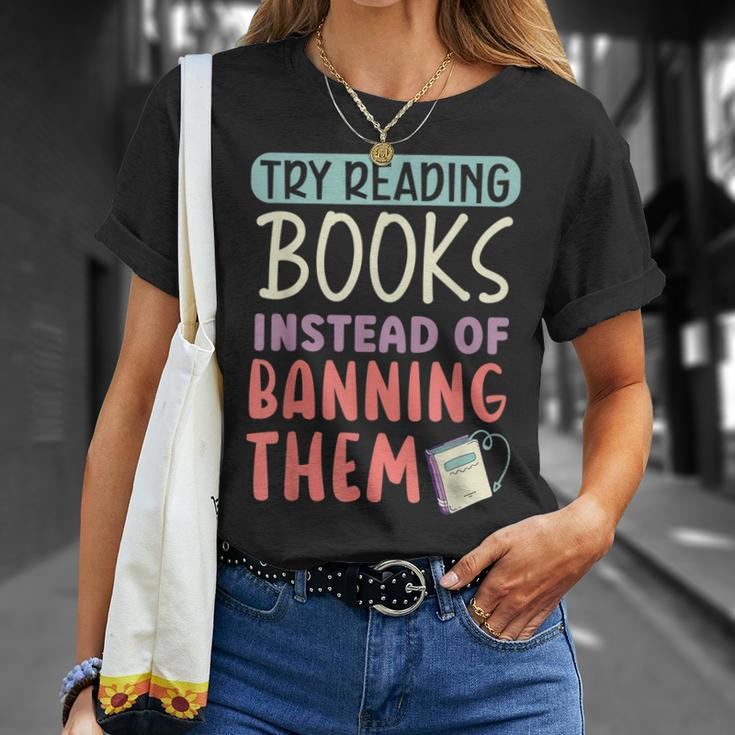 Read Banned Books Bookworm Book Lover Bibliophile Unisex T-Shirt Gifts for Her