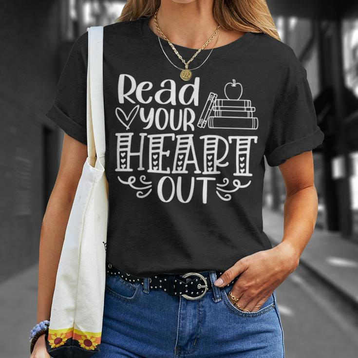Read Your Heart Out Book Themed Bookaholic Book Nerds Unisex T-Shirt Gifts for Her