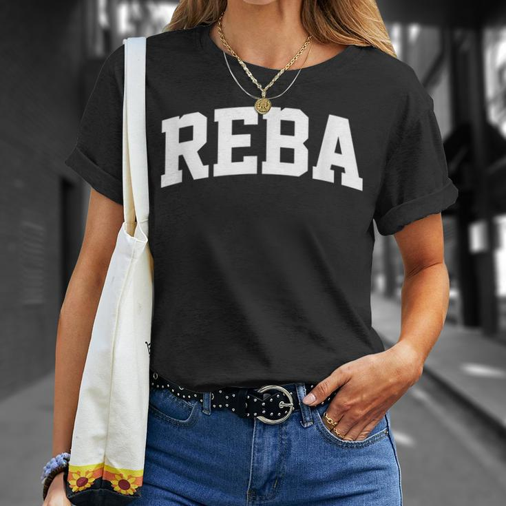 Reba Name Last Family First College Arch Unisex T-Shirt Gifts for Her
