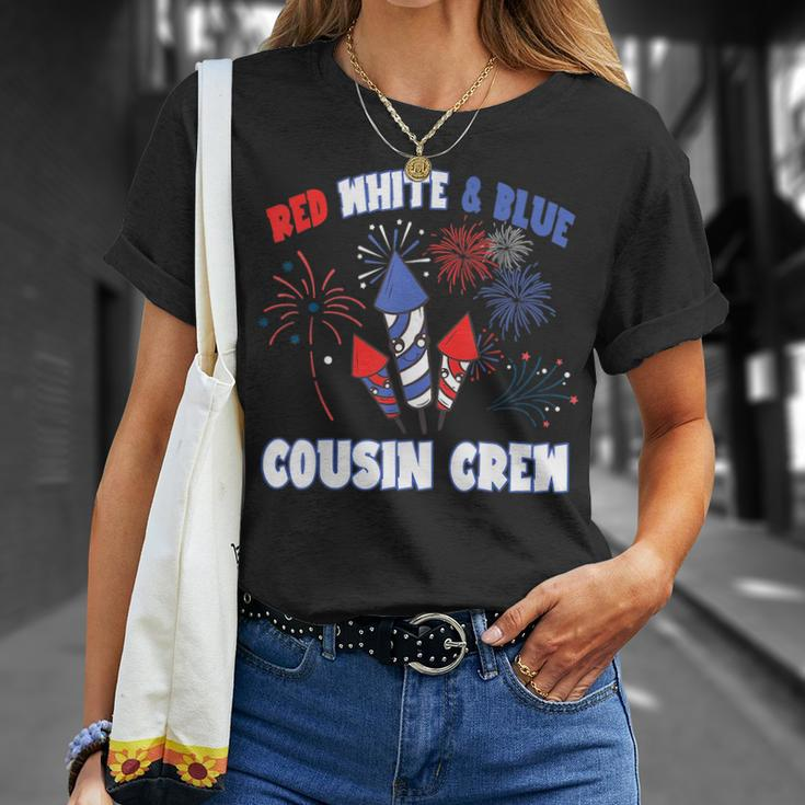 Red White & Blue Cousin Crew Fireworks Usa Flag 4Th Of July Unisex T-Shirt Gifts for Her