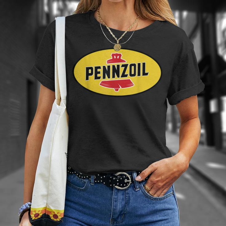 Retro Cool Pennzoil Lubricant Gasoline Oil Motor Racing T-Shirt Gifts for Her