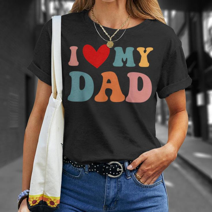 Retro I Love My Dad Unisex T-Shirt Gifts for Her