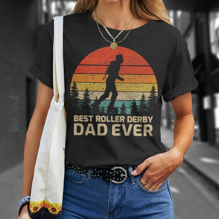 Retro Vintage Best Roller Derby Dad Ever Fathers Day Gift For Women Unisex T-Shirt Gifts for Her