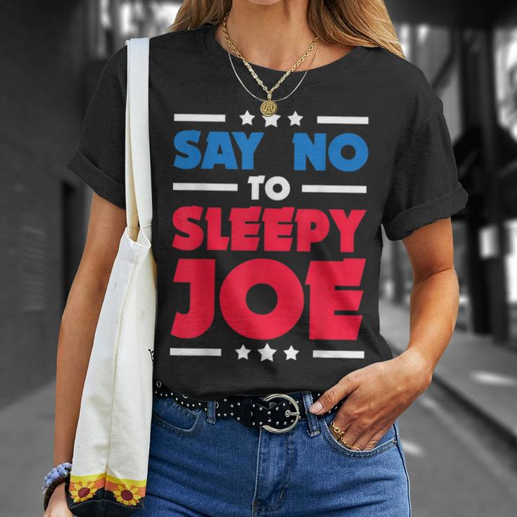 Say No To Sleepy Joe 2020 Election Trump Republican T-Shirt Gifts for Her