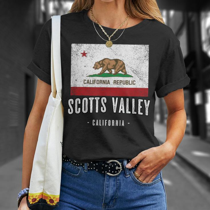 Scotts Valley California Cali City Souvenir Ca Flag T-Shirt Gifts for Her