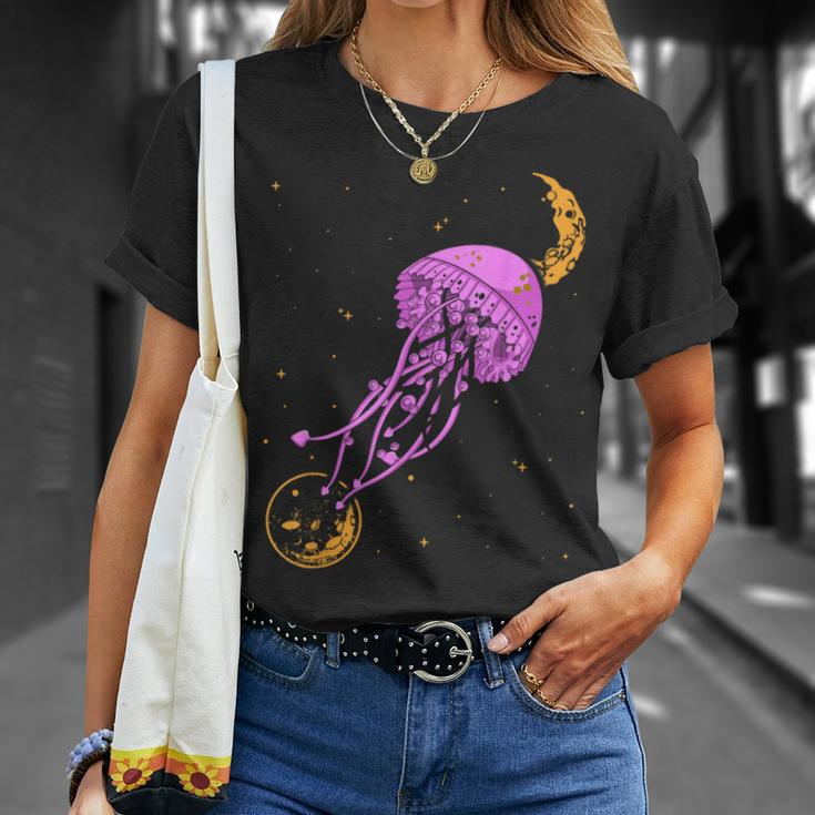 Sea Creature Ocean Animals Moon Space Jellyfish T-Shirt Gifts for Her