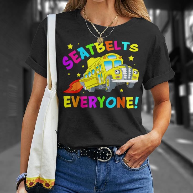 Seatbelts Everyone Magic School Bus Driver Halloween Costume T-Shirt Gifts for Her