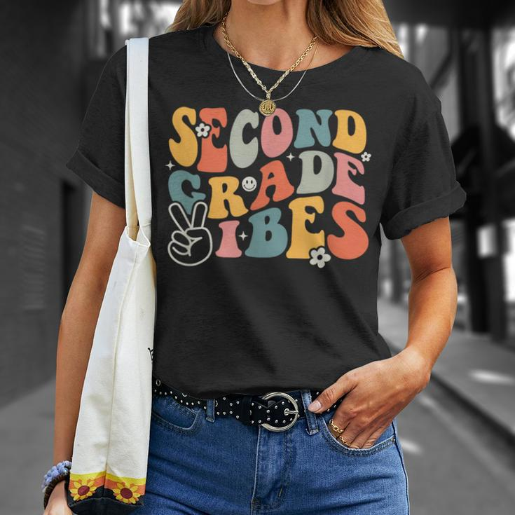 Second Grade Vibes Team 2Nd Grade Groovy Back To School Unisex T-Shirt Gifts for Her