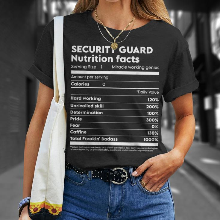Security Guard Nutrition Facts Unisex T-Shirt Gifts for Her