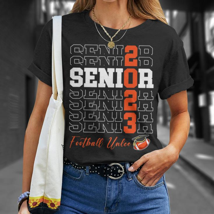 Senior Football Uncle Gift Class Of 2023 - Senior 2023 Unisex T-Shirt Gifts for Her