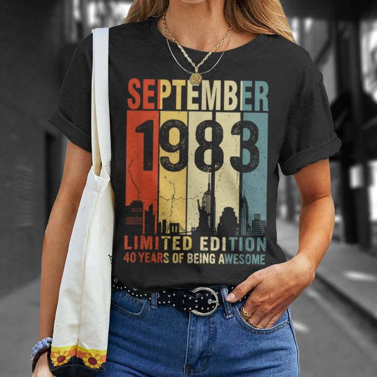 September 1983 Limited Edition 40 Years Of Being Awesome T-Shirt Gifts for Her