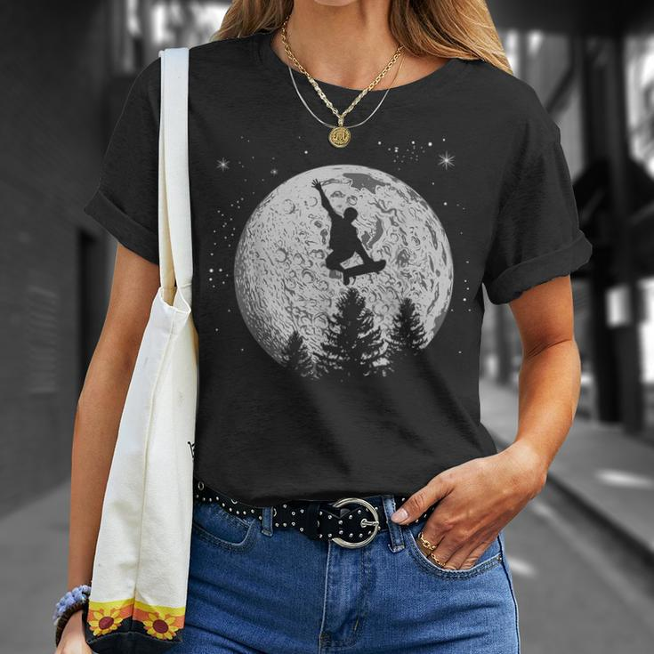 Skater Skateboarder Skateboard Moon Skateboarding T-Shirt Gifts for Her