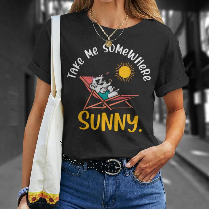 Take Me Somewhere Beach Sunny Vacation Summer Travel Sunset T-Shirt Gifts for Her