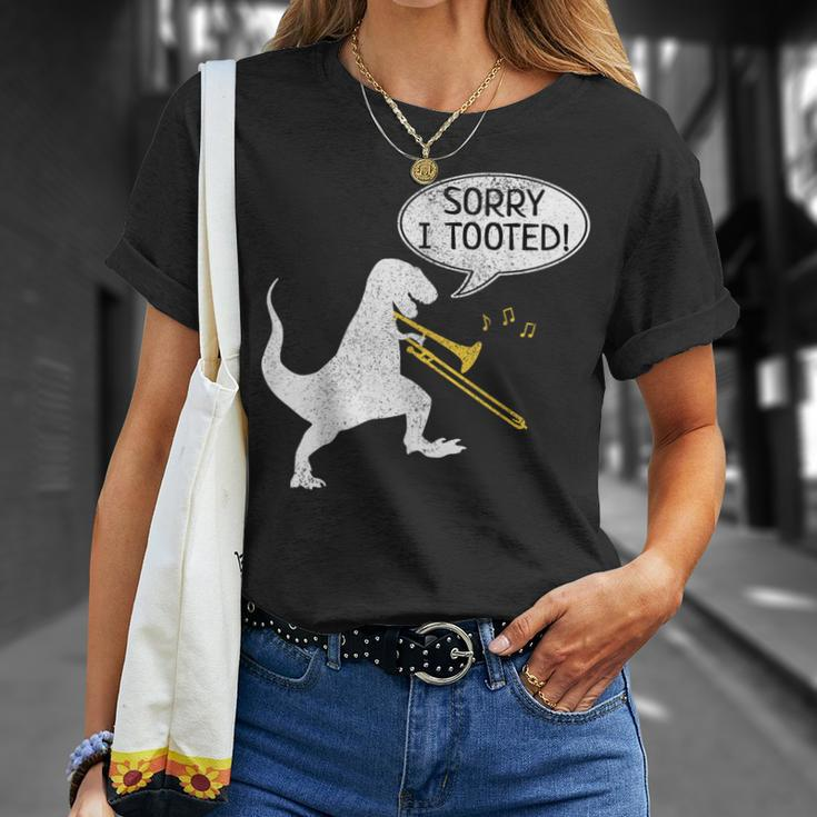 Sorry I Tooted Trombone Dinosaur Marching Band T-Shirt Gifts for Her